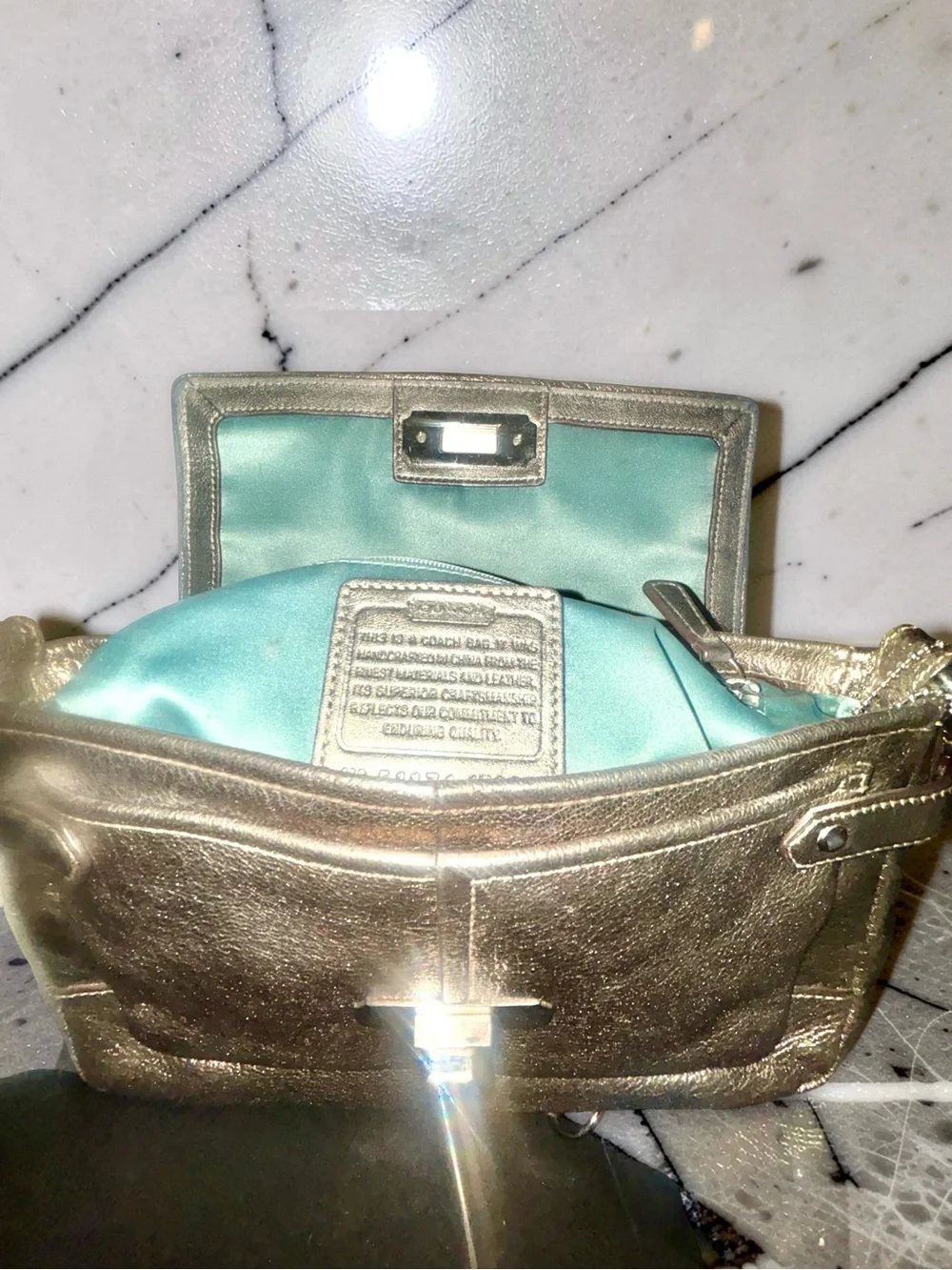 Rare COACH Unique METALLIC LEATHER
